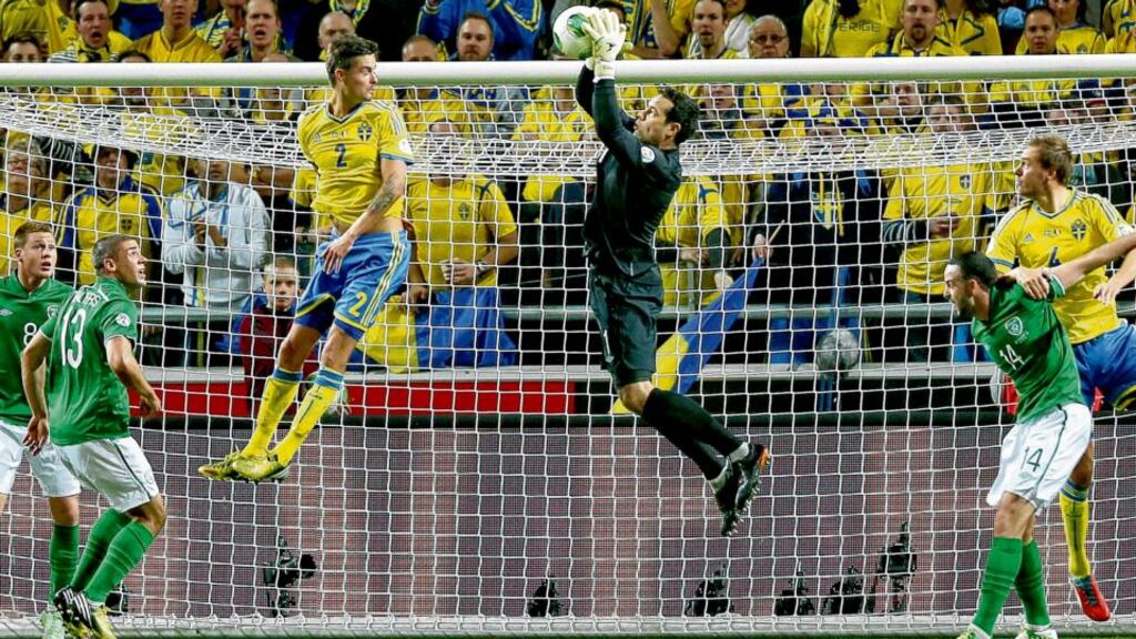 Ireland’s 0-0 draw with Sweden in the Friends Arena last month helped them rise one place in the Fifa rankings. Photograph: Donall Farmer/Inpho