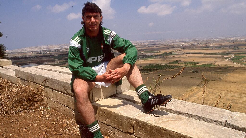 Alan McLoughlin pictured in Malta in 1990. Photograph: Billy Stickland/Inpho