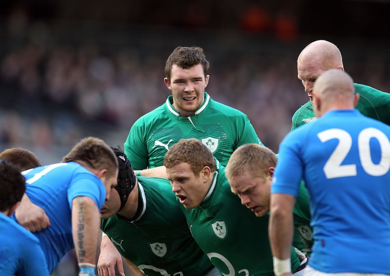 A young Peter O'Mahony in action for Ireland against Italy during the RBS Six Nations Championship in 2012. Photograph: Dan Sheridan/Inpho