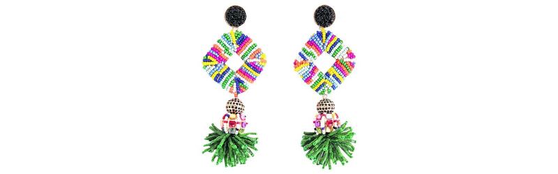 Multicoloured beaded earrings 59 sterling Uterque