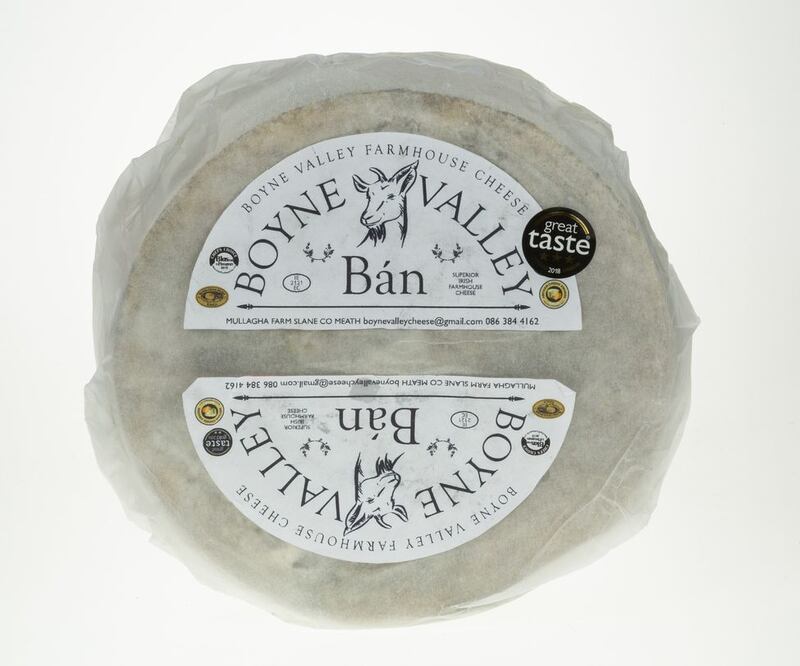 Boyne Valley Ban, a white goats' cheese matured in close proximity to a goats' blue, giving it a distinctive appearance and flavour, was one of 10 products from the Republic to earn three stars.