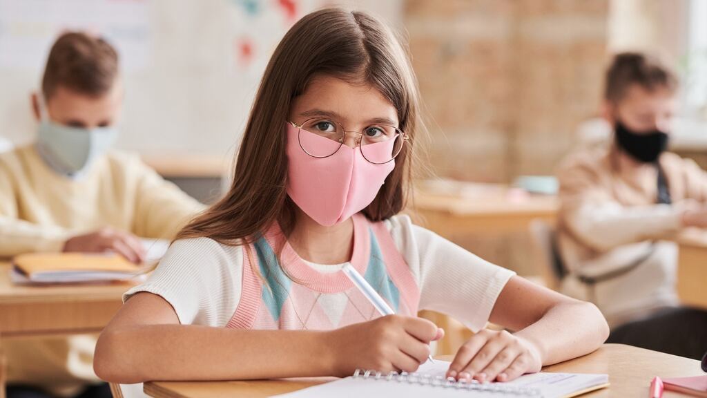 The Cabinet is likely to endorse National Public Health Emergency Team recommendations that children aged nine and over wear masks when in school. Photograph: Getty