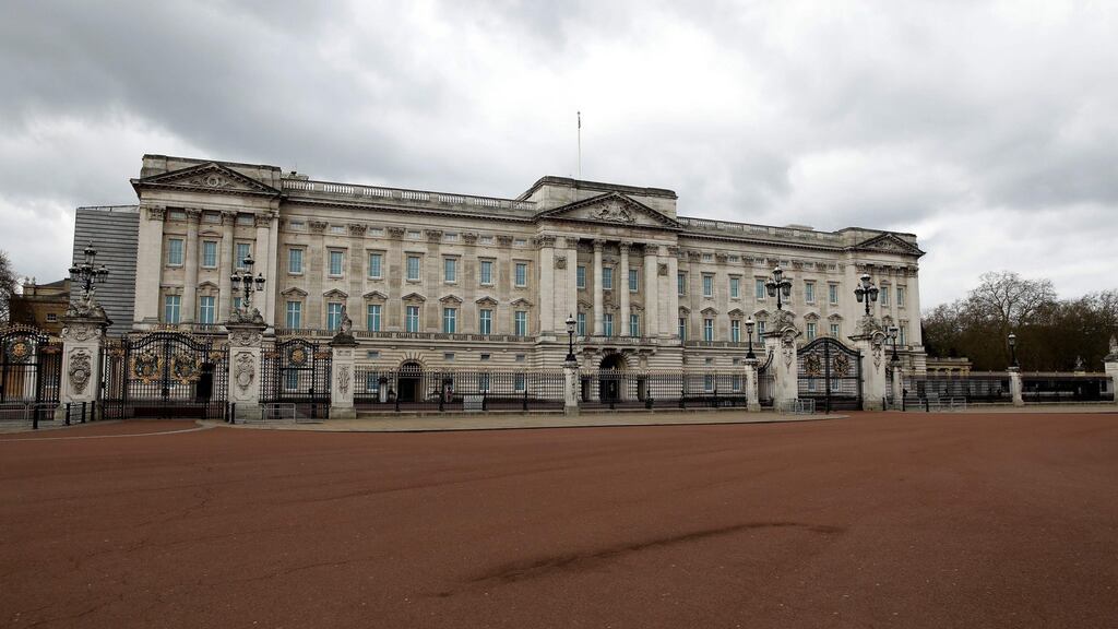 A deserted Mall in front of Buckingham Palace, in London, as life in Britain continues during the nationwide lockdown to combat the coronavirus pandemic. Photograph: Tolga Akmen/AFP/Getty