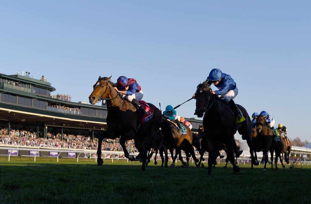 Victoria Road, with Ryan Moore aboard, wins the Grade One Breeders' Cup Juvenile Turf for trainer Aidan O'Brien at Keeneland last year in Lexington, Kentucky. File photograph: Horsephotos/Getty Images