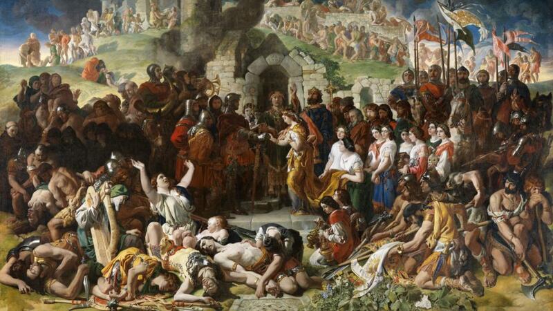 The Marriage of Strongbow and Aoife’ by Cork born artist Daniel Maclise (1806-1870). Bank of America Merrill Lynch has provided the funding from its Global Art Conservation Programme to restore this most important historic Irish painting.