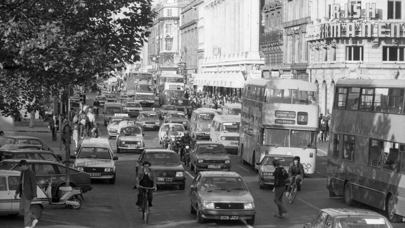 Traffic in O’Connell Street Dublin in1982. Photograph: Independent News And Media/Getty Images