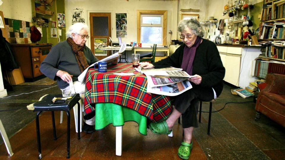 Struggle for peaceful means: Margaretta D’Arcy and her late husband, John Arden, at home in 2008. Photograph: Eamon Ward
