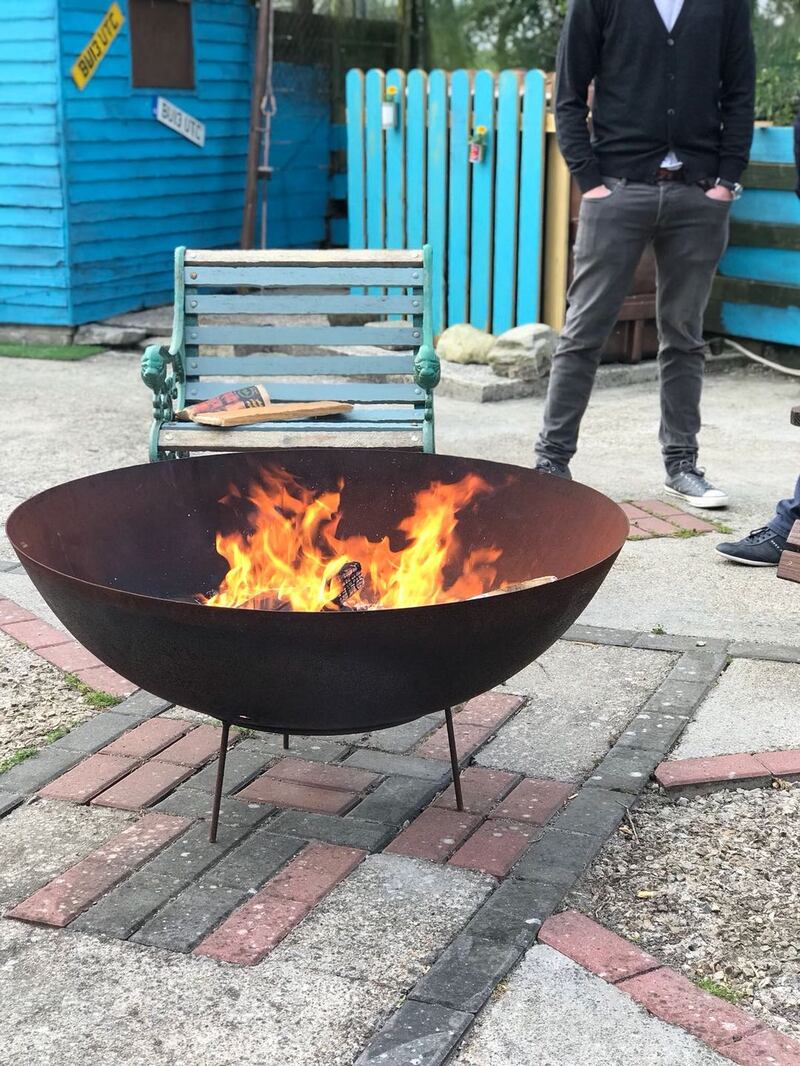 Patio brazier at Hook Lodge