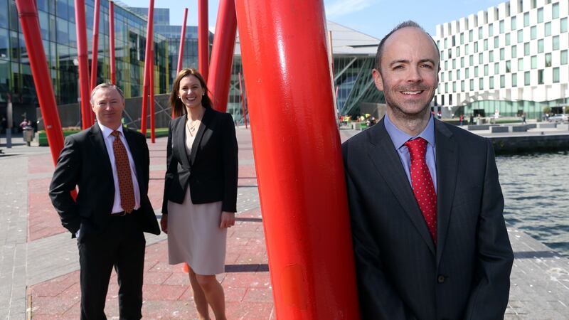 Obelisk chief executive Declan O’Neill with Sinead Heaney and Andrew Bourg of the BDO Development Capital Fund