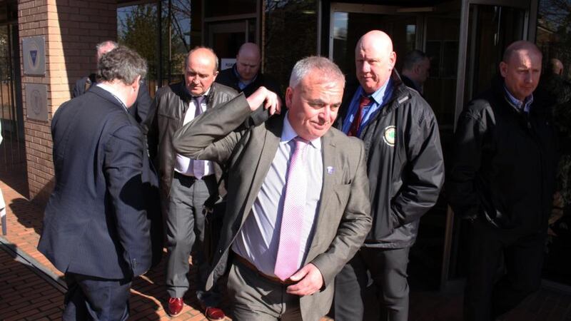 Dermot O’Leary, of the NBRU leaving the LRC. Photograph: Nick Bradshaw