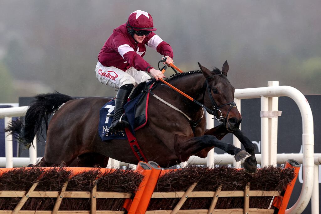 Sam Ewing and Brighterdaysahead on their way to winning the Neville Hotels Hurdle at Leopardstown. Photograph: Laszlo Geczo/Inpho