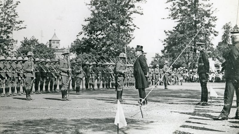November 1909: Parade for the presentation of long-service medals to Natal Police by Sir Matthew Nathan, who went on to become British under-secretary for Ireland in 1914. Photograph: Natal Witness Archives/Gallo Images/Getty Images