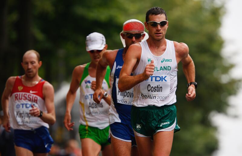 Jamie Costin in the men's 50km Race Walk Final at the 2009 World Athletics Championships in Berlin. Photograph. Photograph: Stu Forster/Getty Images