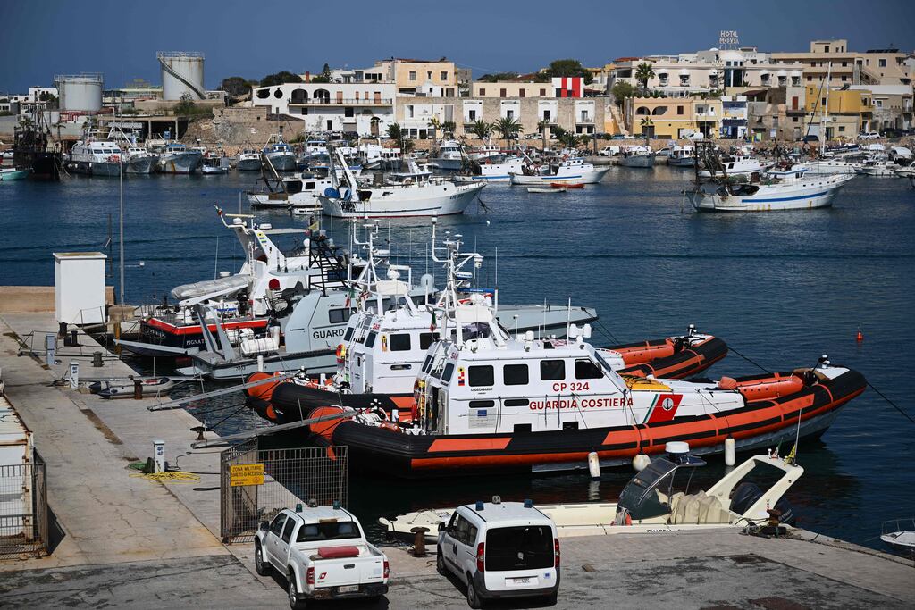 The Italian coast guard said it was looking for an unspecified number of missing migrants following the shipwreck about 220km east of Calabria. Photograph: Vincenzo Pinto/AFP via Getty