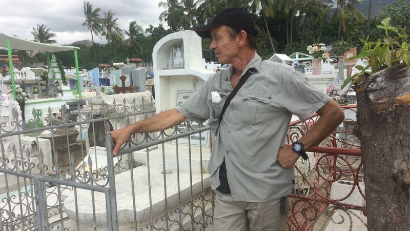 Max Stahl in Santa Cruz cemetery: one of a few foreign journalists working secretly in the country, he filmed the soldiers shooting, beating, and dragging people away. Photograph: Mary Boland