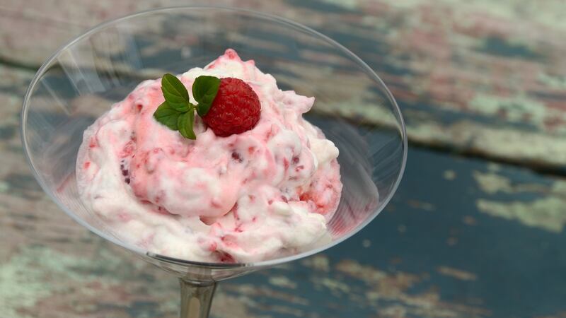 Strawberry and knotweed fool