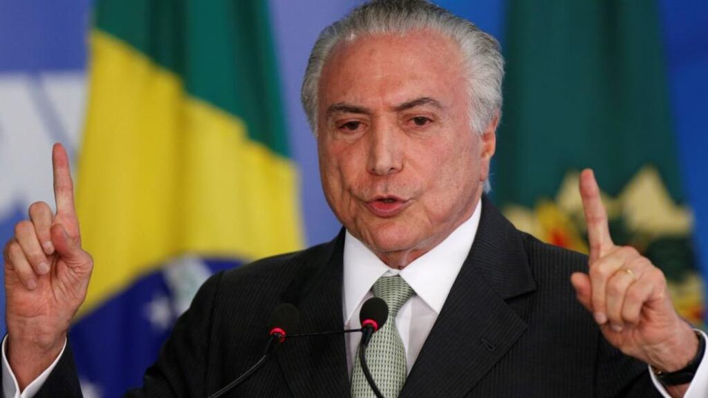 Brazil’s president, Michel Temer, whose pensions reform plan, already heavily watered down since it was unveiled a year ago, was last week all but abandoned. Photograph: Adriano Machado/Reuters