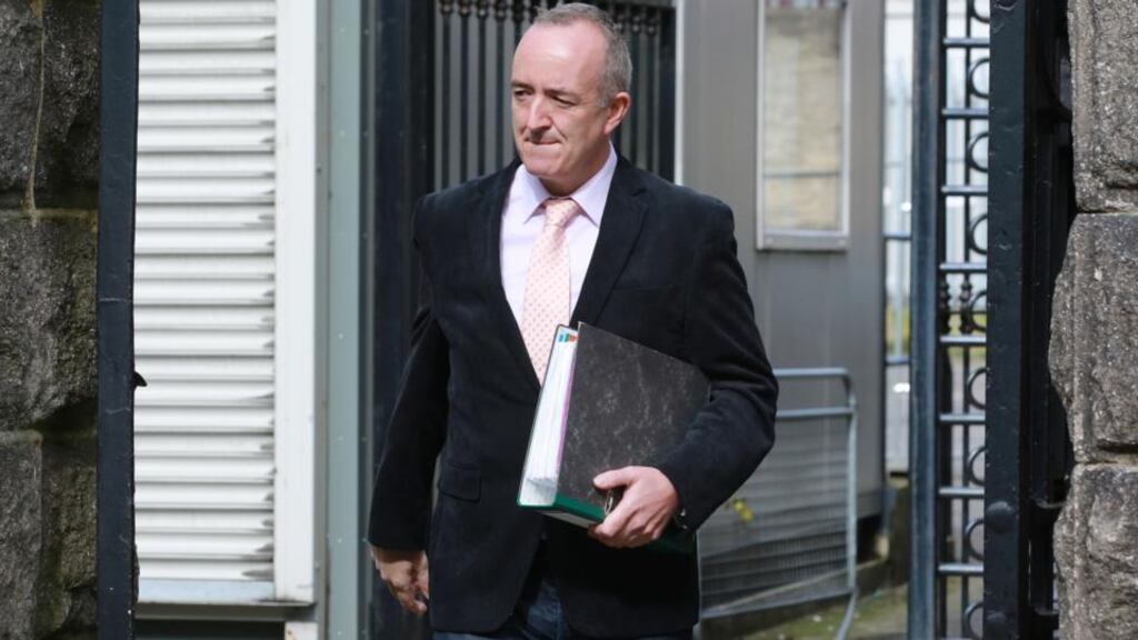 Niall Mellon  leaving the Dublin District Court after he was ordered to pay €250 to Focus Ireland in lieu of a fine for a speeding offence. Photograph: Collins