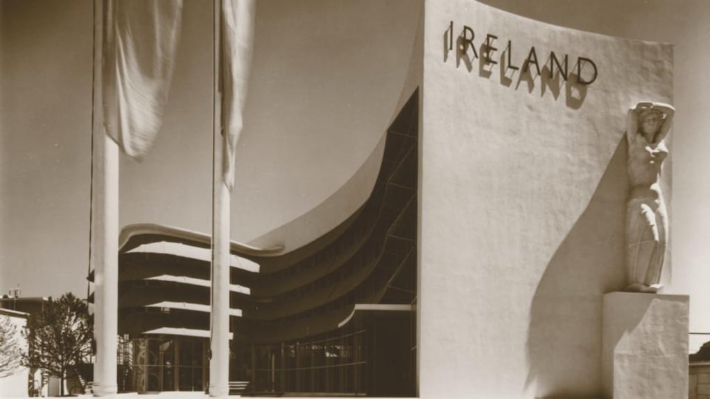 Modernist cocktail: Michael Scott elevated his building’s symbolic shamrock plan with glazed curtain walls and clean white plaster; inside, the focus was on work by Mainie Jellett, Evie Hone and Seán Keating. Photograph: Friedrich Herkner/RIA