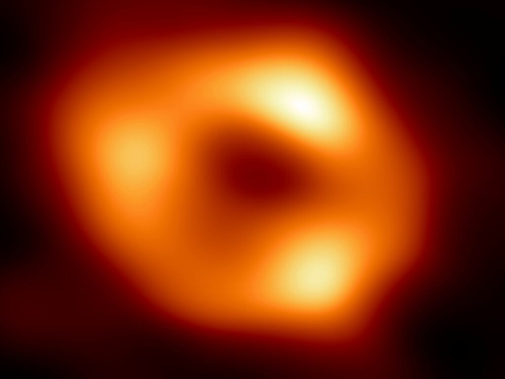 The Milky Way black hole, called Sagittarius A*, located near the border of the Sagittarius and Scorpius constellations. Photograph: Event Horizon Telescope Collaboration/AP