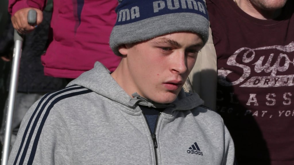 Ian McCluskey (20) leaves Dublin Circuit Criminal Court  where his sentencing was adjourned. Photograph: Collins Courts.