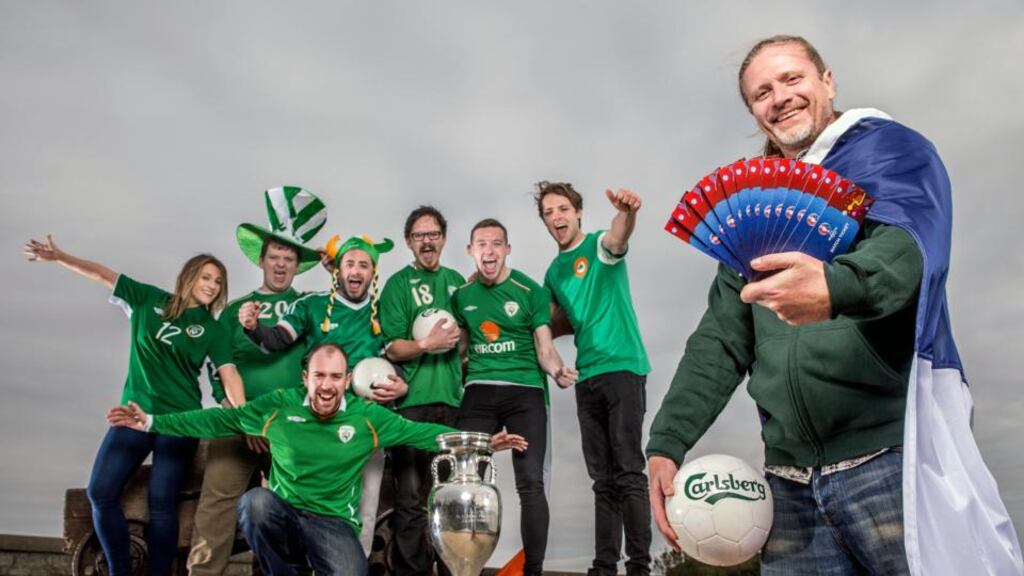 Emmanuel Petit was in Dublin to promote Carlsberg’s Euro ticket giveaway with over 1100 Ireland match tickets up for grabs. Photograph: Billy Stickland/Inpho