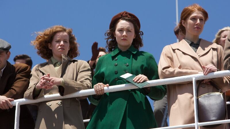 Saoirse Ronan, centre, in an iconic Irish emigration scene from the film adaptation of Brooklyn by Colm Tóibín