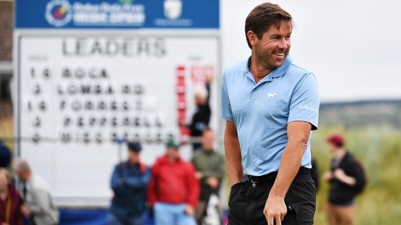 Robert Rock posted a stunning 60 to move to the top of the leaderboard in the Irish Open. Photograph: Jan Kruger/Getty