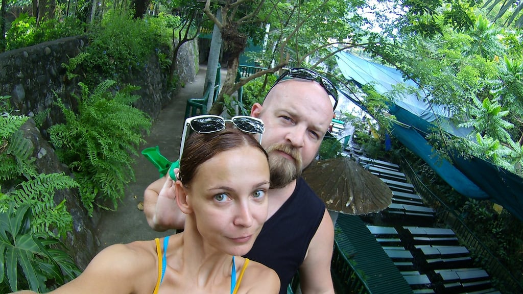 Brendan Crowe and his wife Justyna, in Manila.