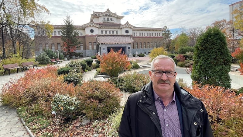 Viktor Shcheglov, deputy director of the Sakhalin regional museum, which was built by the Japanese shortly before the Soviet Union took full control of the island in 1945. Photograph: Daniel McLaughlin