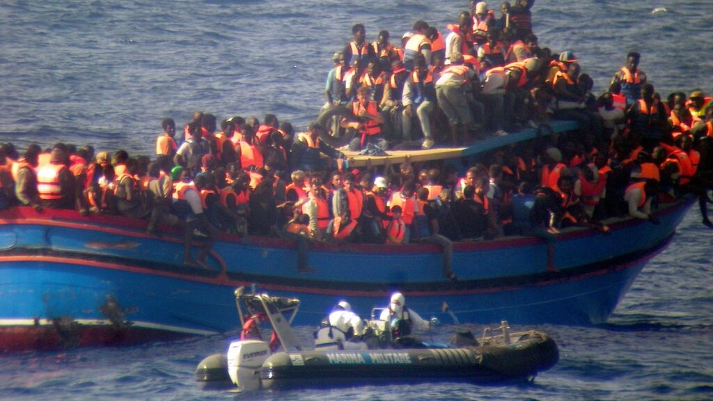 Last month, applause and cheers filled the European Parliament chamber as MEPs found out a non-binding resolution, intended to address the treatment of migrants crossing the Mediterranean to Europe, had failed. File photograph: Italian Navy/AP Photo