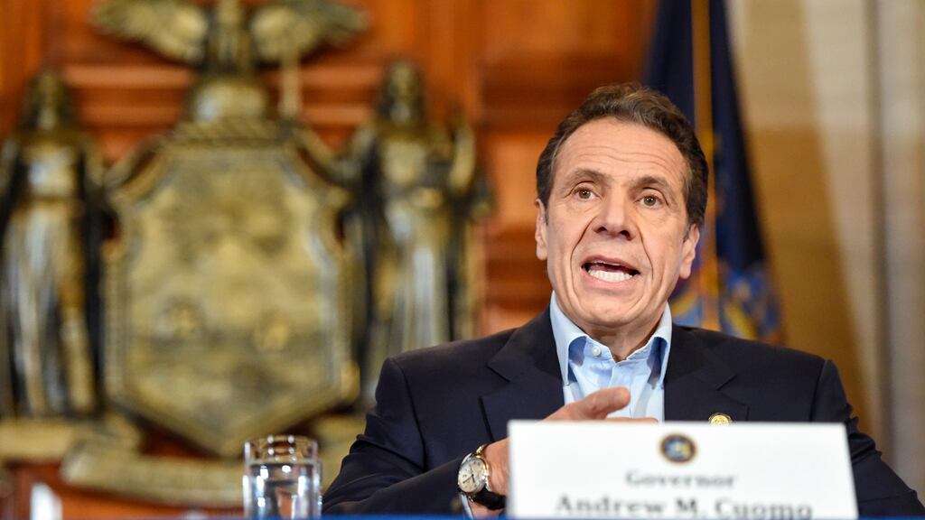 New York governor Andrew Cuomo: “I’m not going to let people die because we didn’t redistribute ventilators.” Photograph: Cindy Schultz/The New York Times