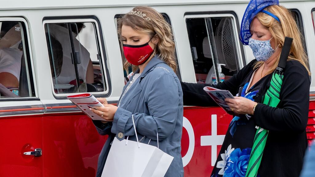 Racegoers placing bets on the Tote at The Curragh on Saturday. Photograph: Morgan Treacy/Inpho