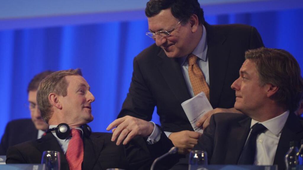 Taoiseach Enda Kenny and José Manuel Barroso, President of the European Commission at the EPP Congress in Dublin earlier this year. Photograph: Alan Betson