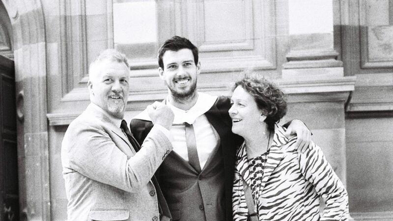 Nicholas Quinn with his father John and mother Mary.