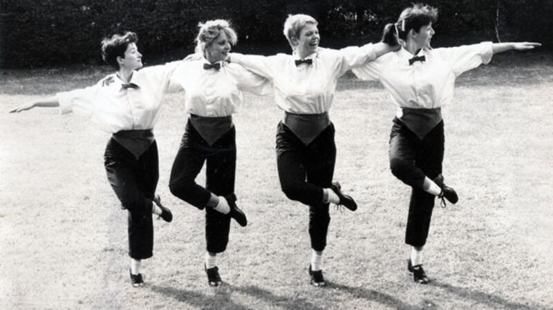 Máire Clerkin (right) with the Hairy Marys in 1986.