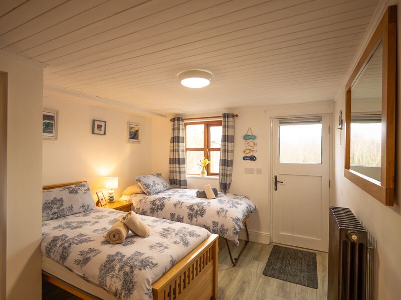 The second bedroom is at entrance level