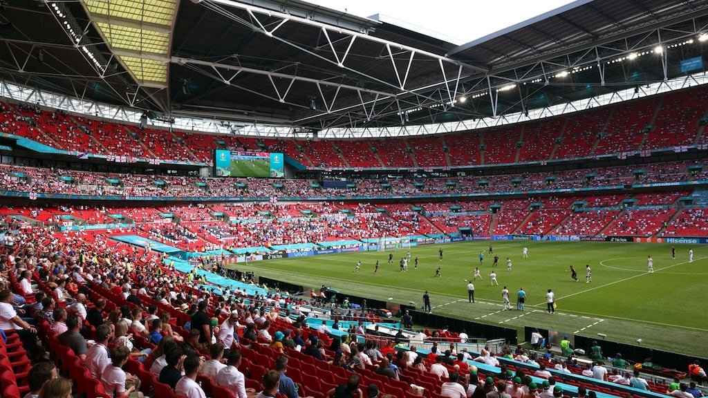Wembley will be 25 per cent full for the clash between England and Scotland on Friday night. Photo: Catherine Ivill/Reuters