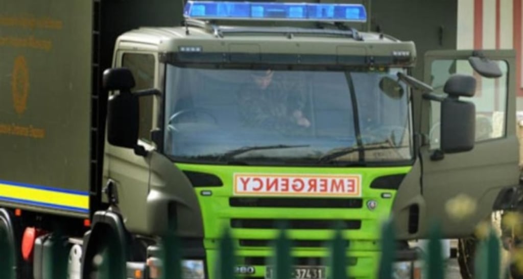 File photograph of an Army bomb disposal team. The Defence Forces today deployed the Explosive Ordnance Disposal team after a suspect device was found in a private residence in Drumcondra.