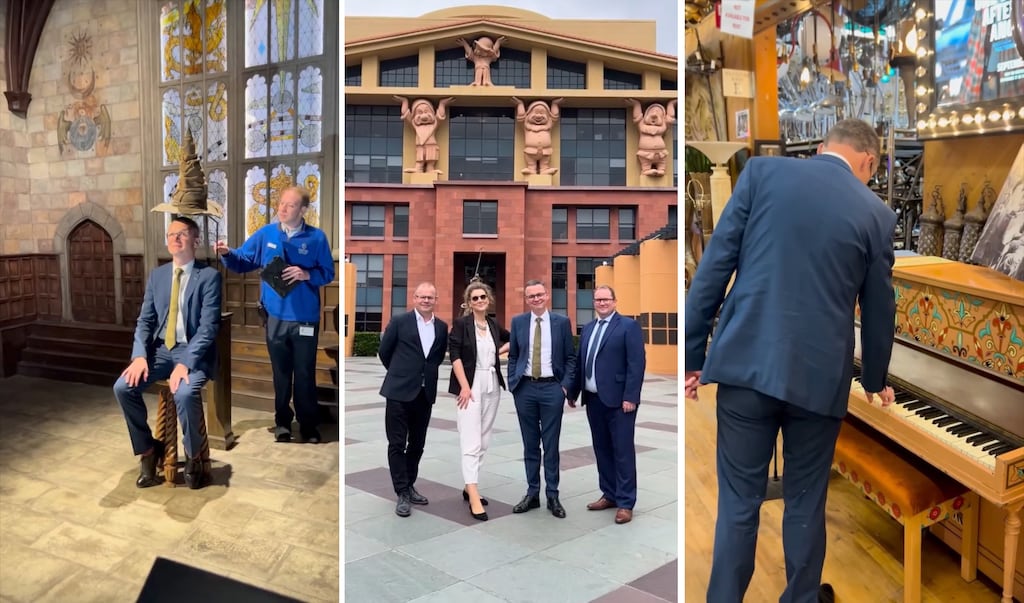 Minister for Arts, Media, Communications, Culture and Sport Patrick O’Donovan visiting TV and film locations in Los Angeles. Photograph: Patrick O'Donovan/Instagram