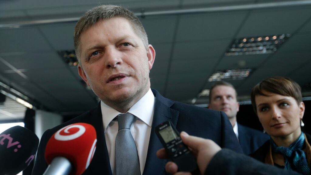 Slovakian prime minister Robert Fico: To negotiate with centrist party Siet over a coalition. Photograph: AP Photo/Petr David Josek