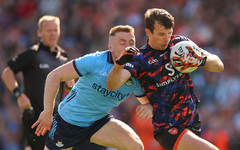 GAA Football All-Ireland Senior Championship Round 2, Croke Park, Dublin 1/6/2025
Dublin vs Armagh
Dublin’s Paddy Small and Ethan Rafferty of Armagh
Mandatory Credit ©INPHO/James Crombie