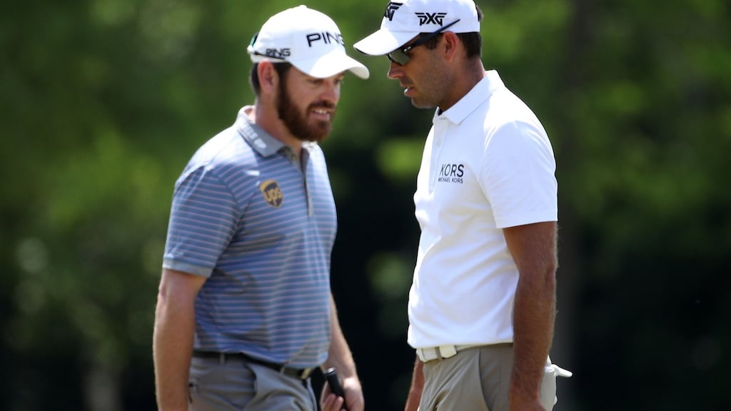 Charl Schwartzel and Louis Oosthuizen have the lead in New Orleans. Photograph: Chris Graythen/Getty