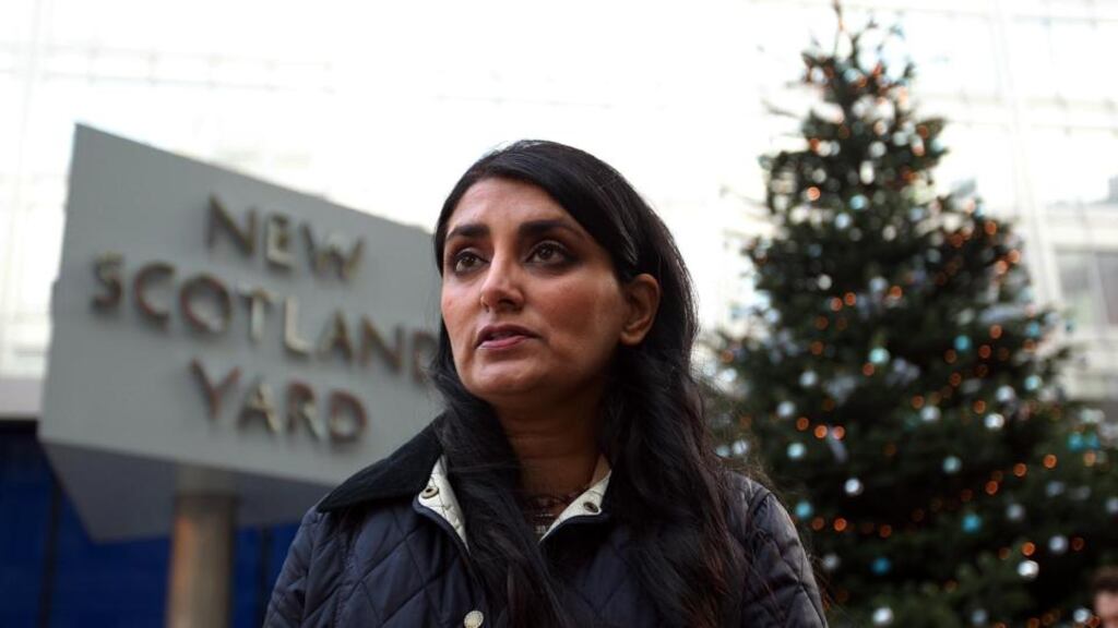 Aneeta Prem, founder of the Freedom Charity, outside Scotland Yard in London. Photograph: Sean Dempsey/PA Aneeta Prem, founder of Freedom Charity, said tThe Irish woman and the Malaysian were held ‘for more than 30 years, but less than 40’. Photograph: Sean Dempsey/PA