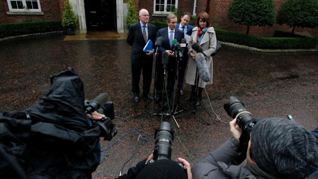 The relationship between Taoiseach Enda Kenny and Tánaiste Joan Burton will also be tested in the coming months, following some recent fraying. Photograph: Brian Lawless/PA Wire