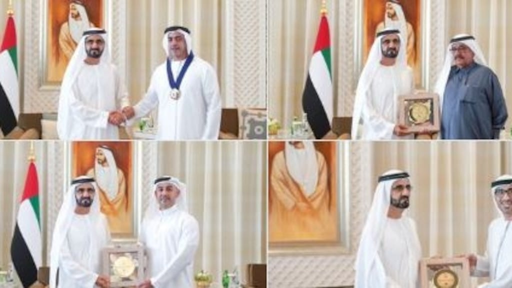 UAE gender equality award winners. Photographs: Dubai Media Office/Twitter