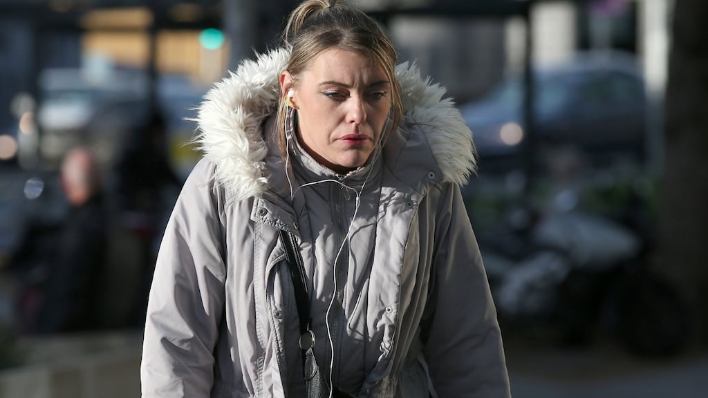 Claire McGrath, the former partner of murder accused Keith Connorton, outside  the Central Criminal Court in Dublin last week. Photograph:  Collins Courts.
