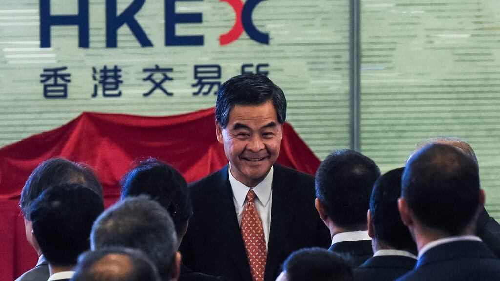 Hong Kong’s unpopular leader  Leung Chun-ying said that he would not run again for office. The decision comes as Chinese Communist Party leaders have expressed anger at growing support for parties calling for independence and self-determination in the former British colony. Photograph: Anthony Wallace/AFP