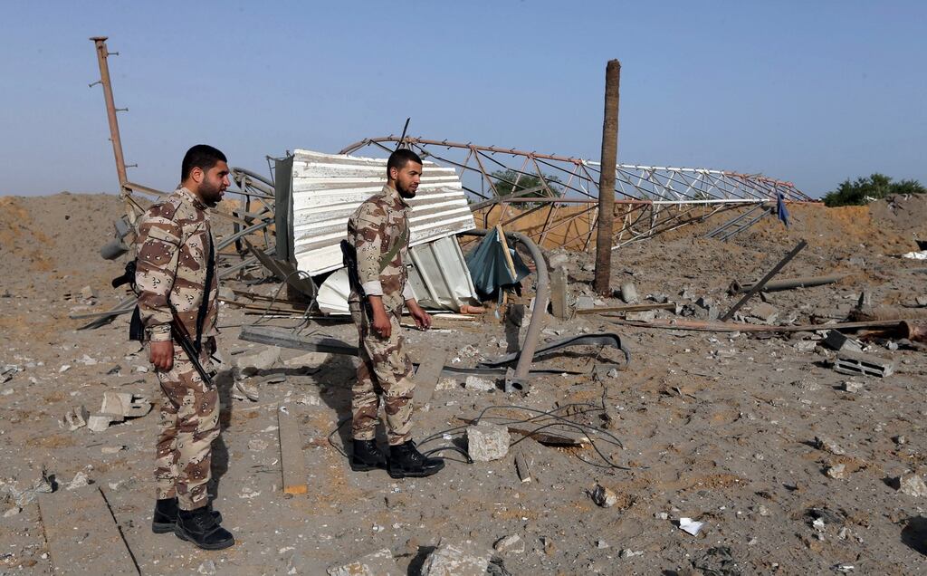 Members of Palestinian security forces loyal to Hamas: the death of an extremist Islamic splinter group leader has raised tensions in Gaza. Photograph: Ibraheem Abu Mustafa/Reuters