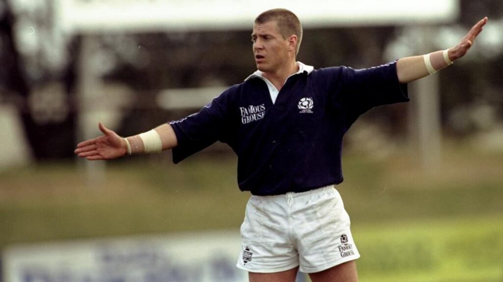 The former Scotland and Lions outhalf Craig Chalmers whose son, Sam, received a two year ban for a doping offence. Photograph: Jamie McDonald /Allsport